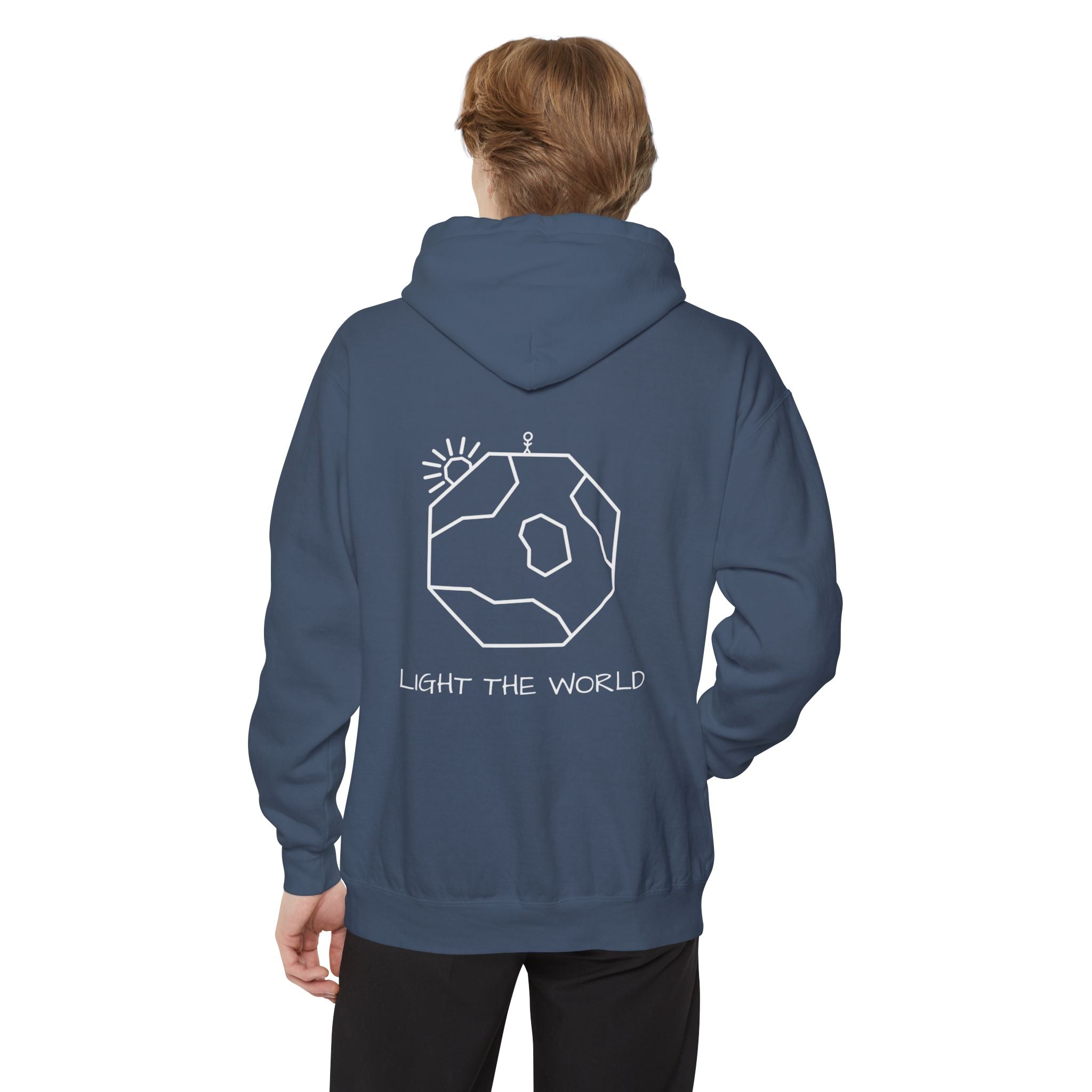 Denim Heavyweight Cotton Hoodie | Light The World