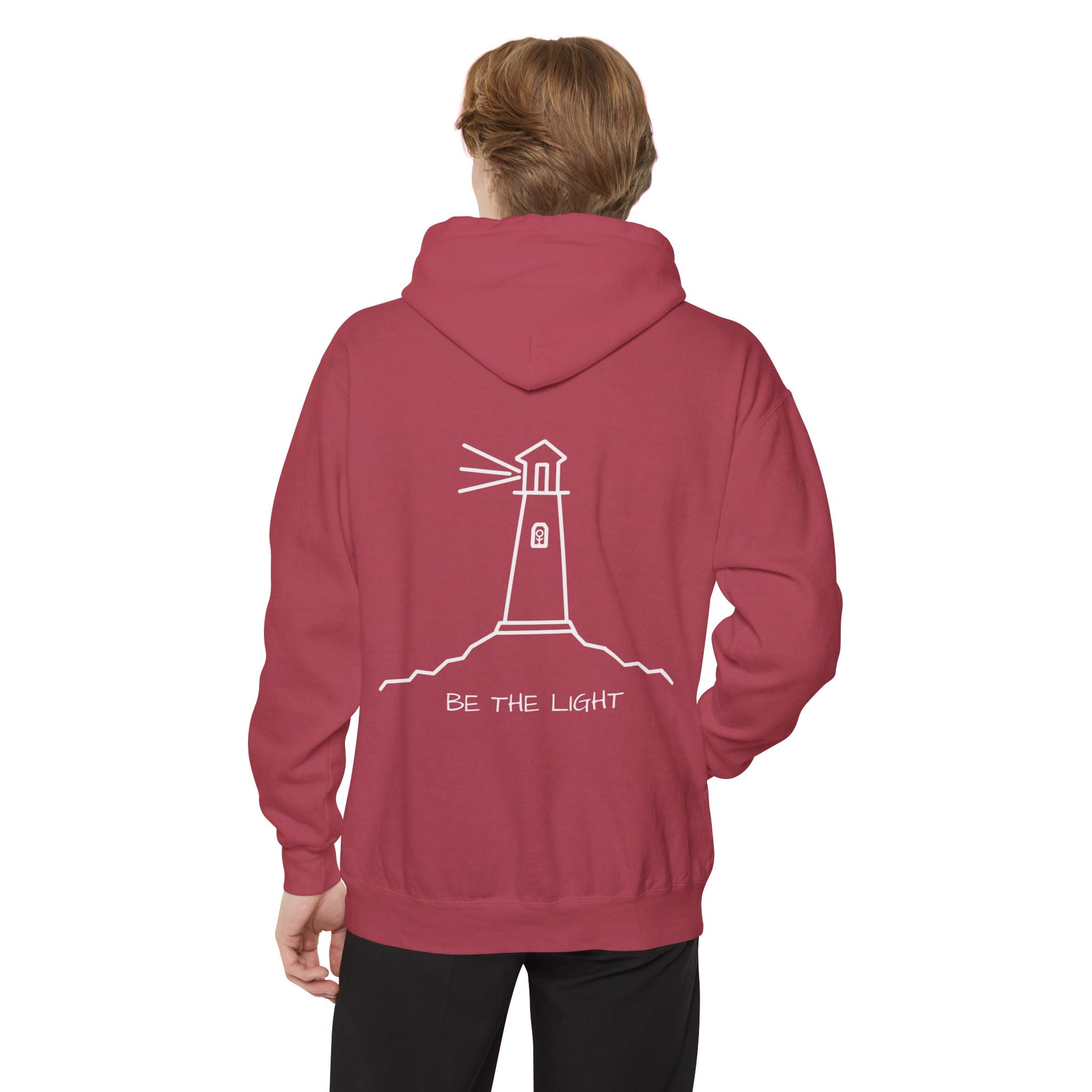 Crimson Heavyweight Cotton Hoodie | Be The Light