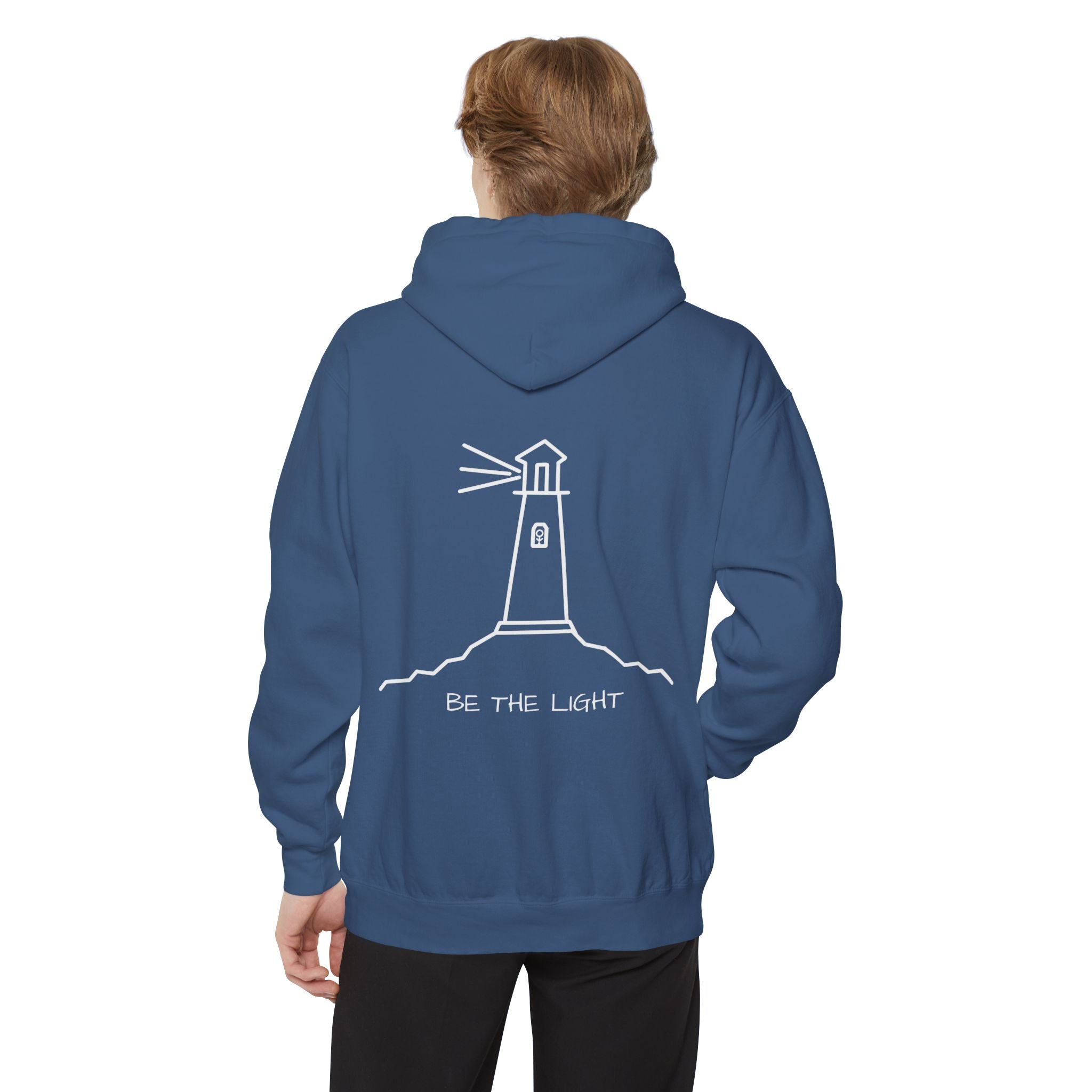 Navy Heavyweight Cotton Hoodie | Be The Light