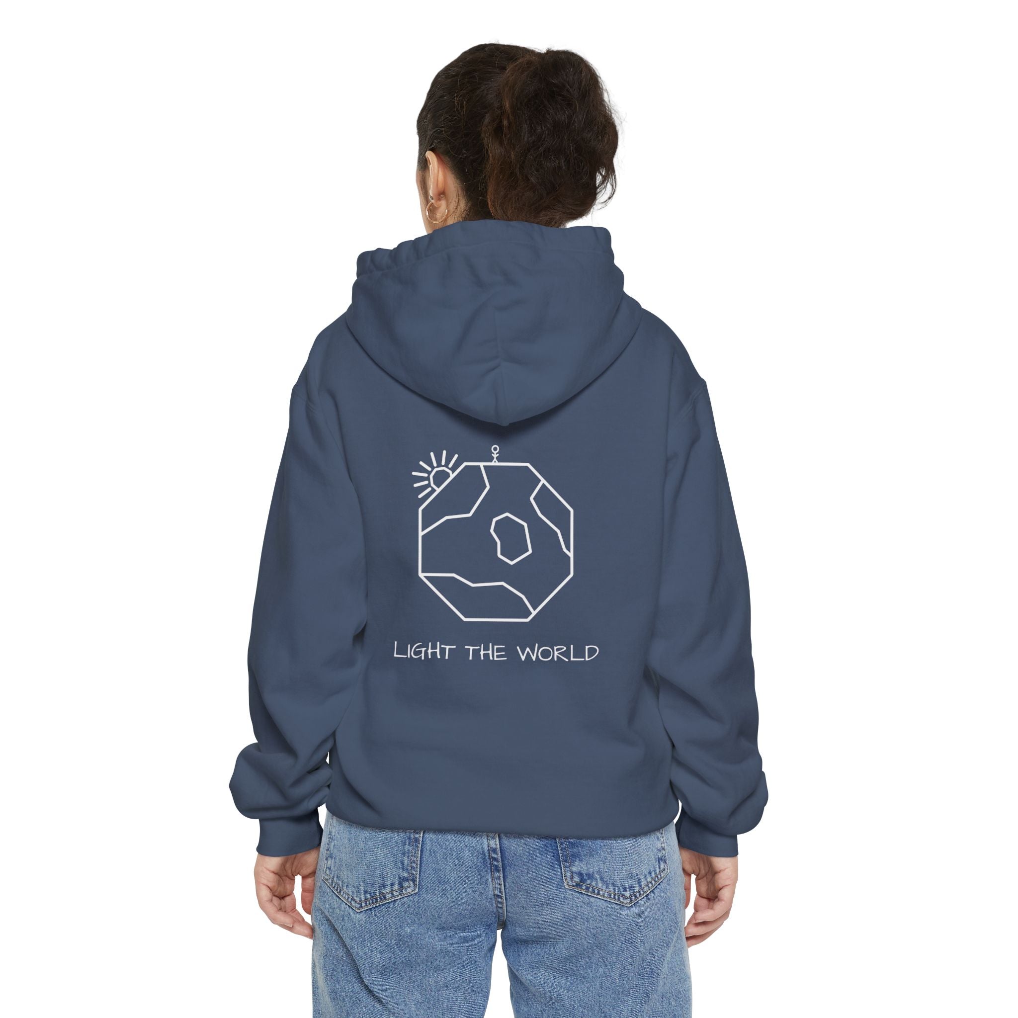 Denim Heavyweight Cotton Hoodie | Light The World