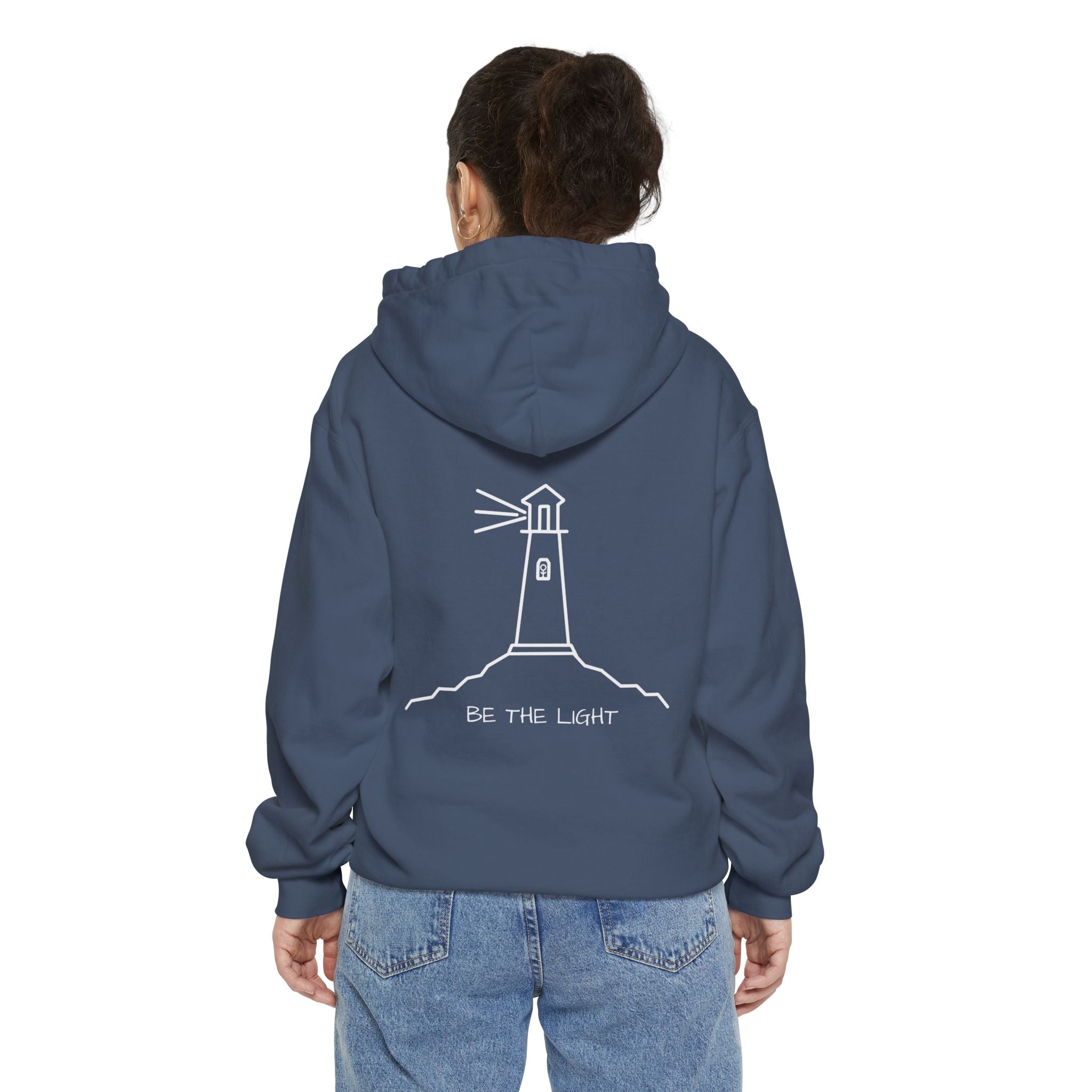 Denim Heavyweight Cotton Hoodie | Be The Light