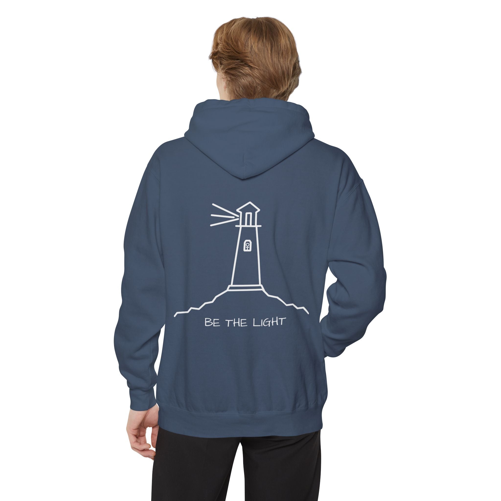 Denim Heavyweight Cotton Hoodie | Be The Light