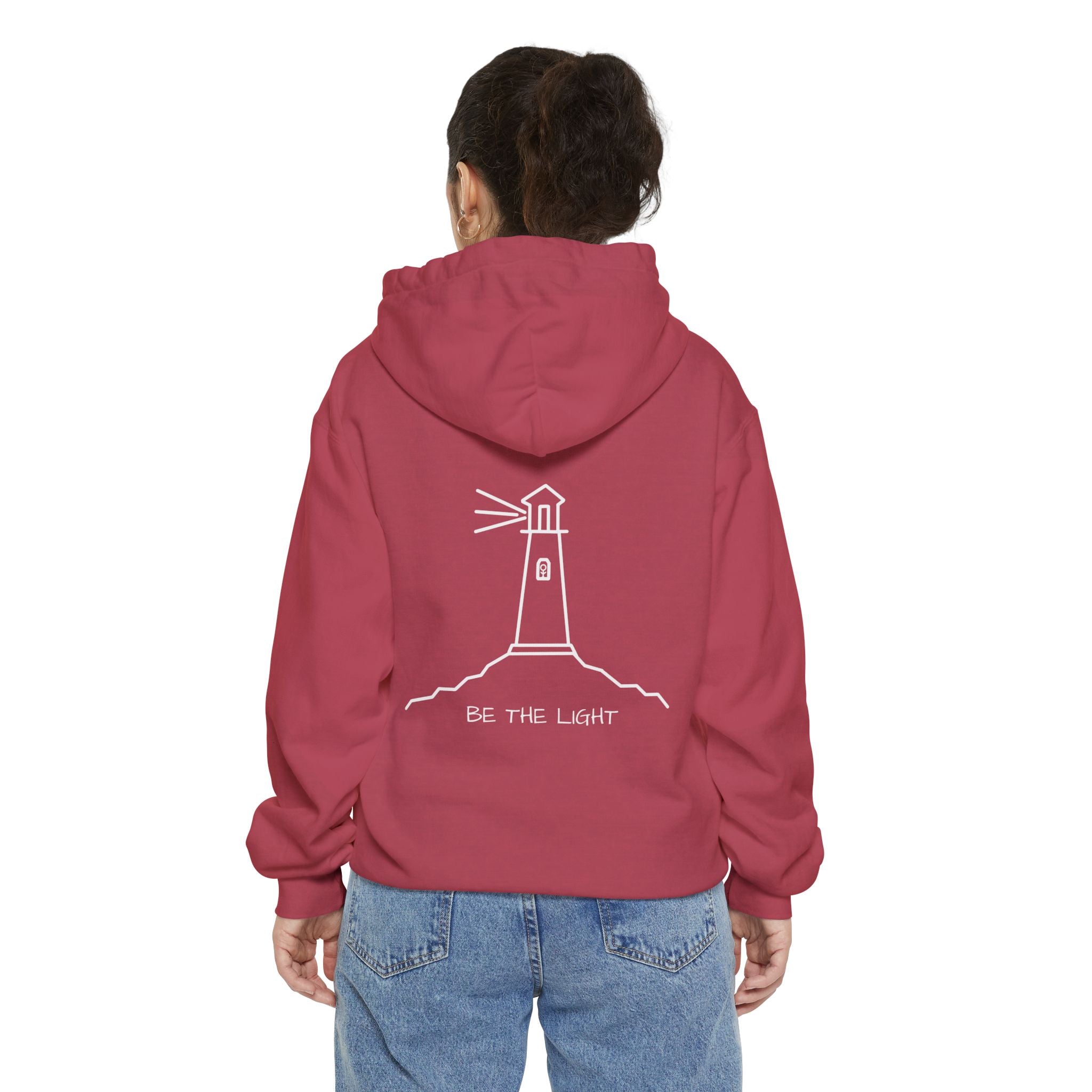 Crimson Heavyweight Cotton Hoodie | Be The Light