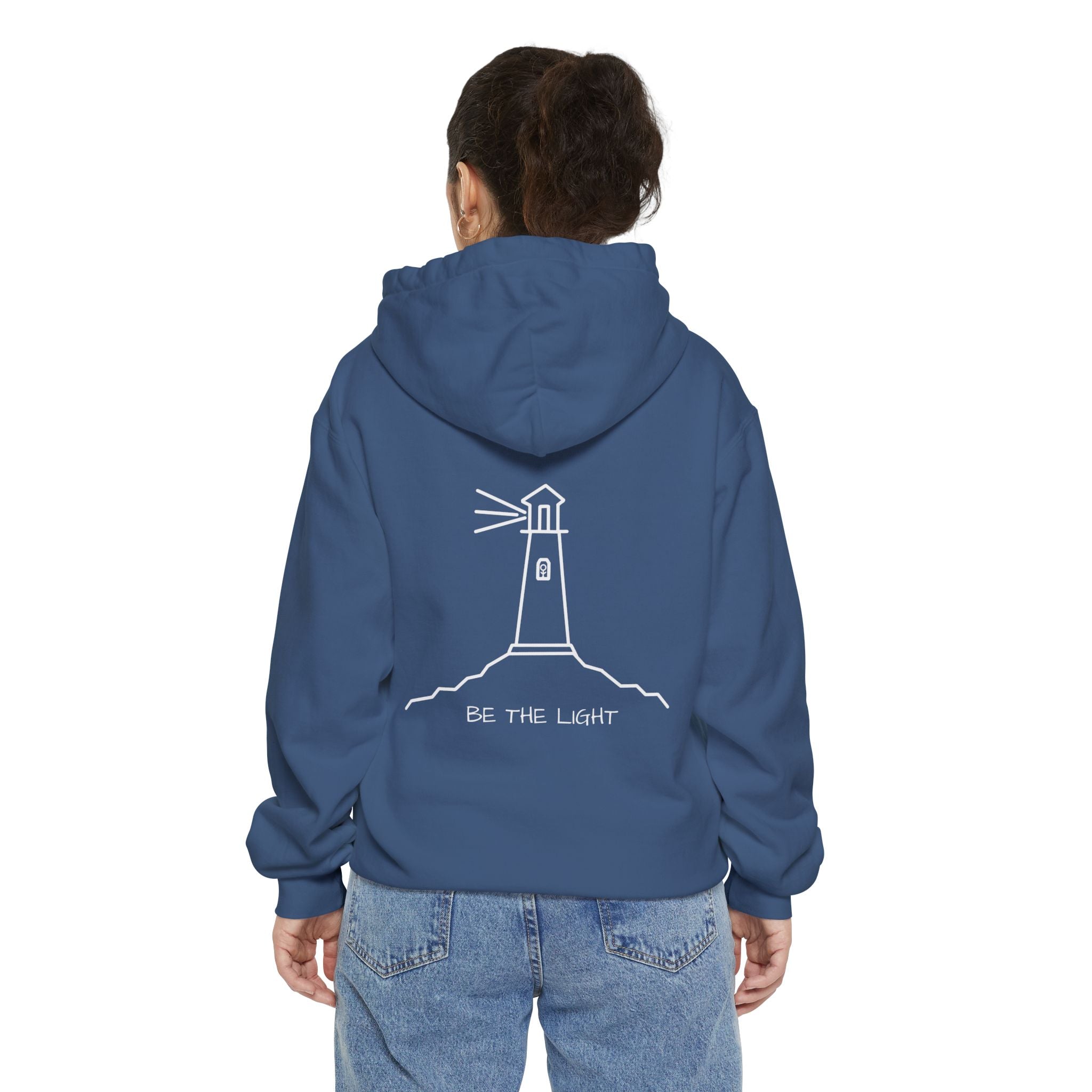 Navy Heavyweight Cotton Hoodie | Be The Light